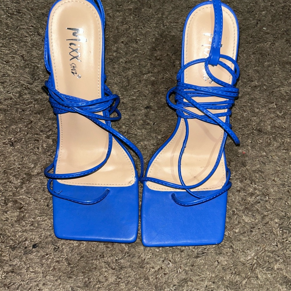 Blue Strappy Women's Heels
